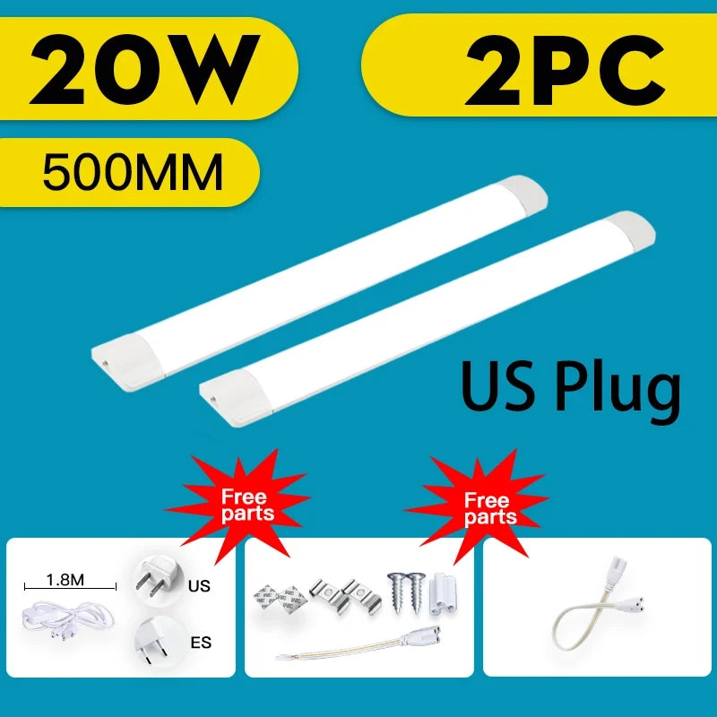 Led Tube Light 85-265v 10W 20W Led Bar Lamp 30/50CM Tube Ceiling Wall Lamps Home Indoor Lighting Fixture For Kitchen Bedroom