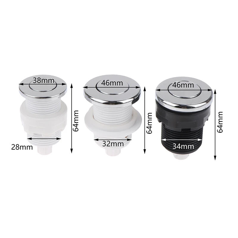 1Pcs 28/32/34mm Pneumatic Switch On Off Push Button For Bathtub Spa Waste Garbage Disposal Whirlpool