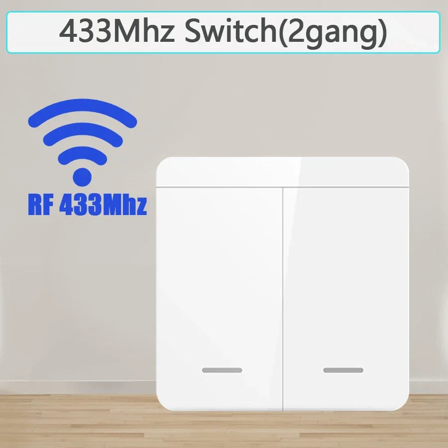 Self-powered 433Mhz Wireless Wall Switch Battery Required Remote Control Light Switch Waterproof 1 2 3Gang No Wiring