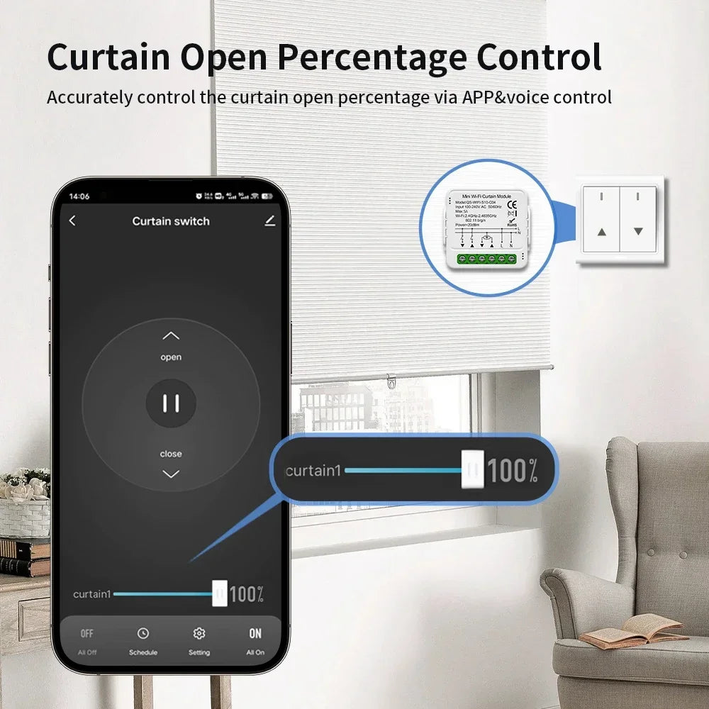 TNCE Tuya Switch Light Curtain Dimmer WIFI Zigbee, Smart DIY MINI Module, Roller Blinds Shutter Breaker, voice alexa google home