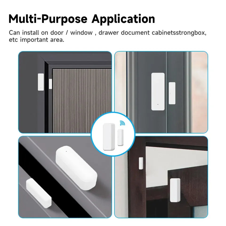 Tuya ZigBee Smart Door Window Sensor Door Open Closed Detectors Smart Home Security Protection Alarm System for Alexa Google