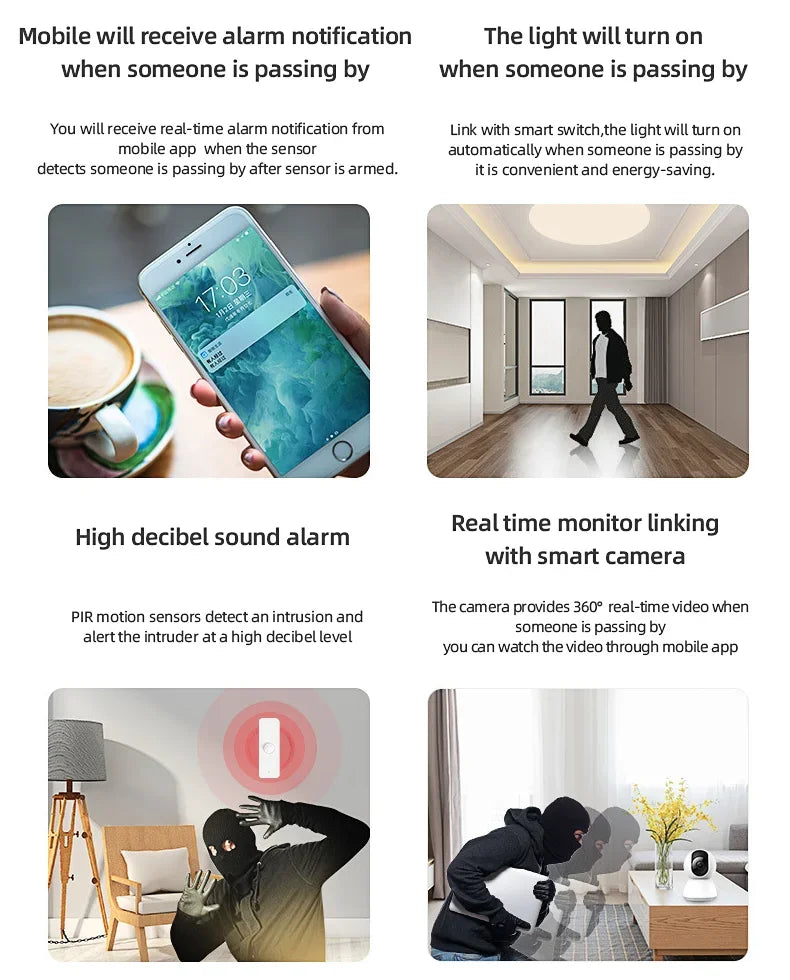 Tuya WiFi Zigbee PIR Motion Sensor Smart Home Human Body Infrared Detector Security Smart Life Works With Alexa Google