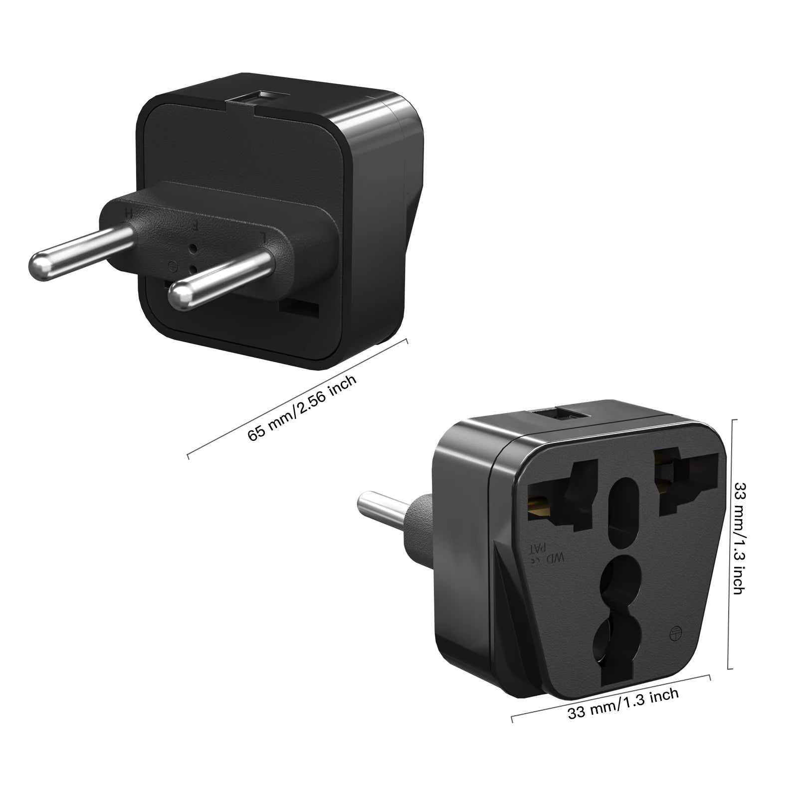 3pcs Universal Travel Adapters, European Travel Plug US UK AU to EU Plug Converter Socket Universal Plug to 2 Pin 4 mm for Home