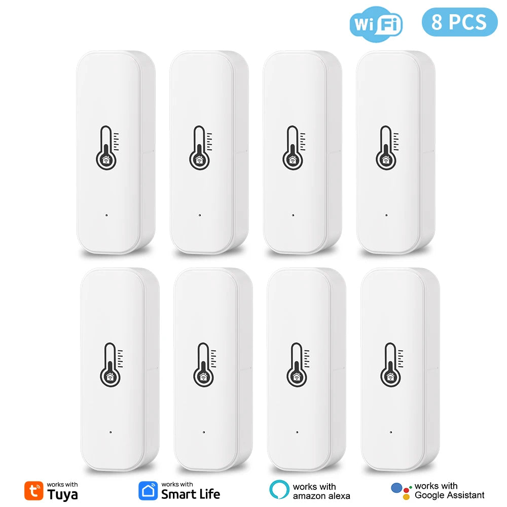 1~10PCS Tuya WiFi Temperature and Humidity Sensor Remote Monitor For Smart Home Work with Alexa Google Assistant
