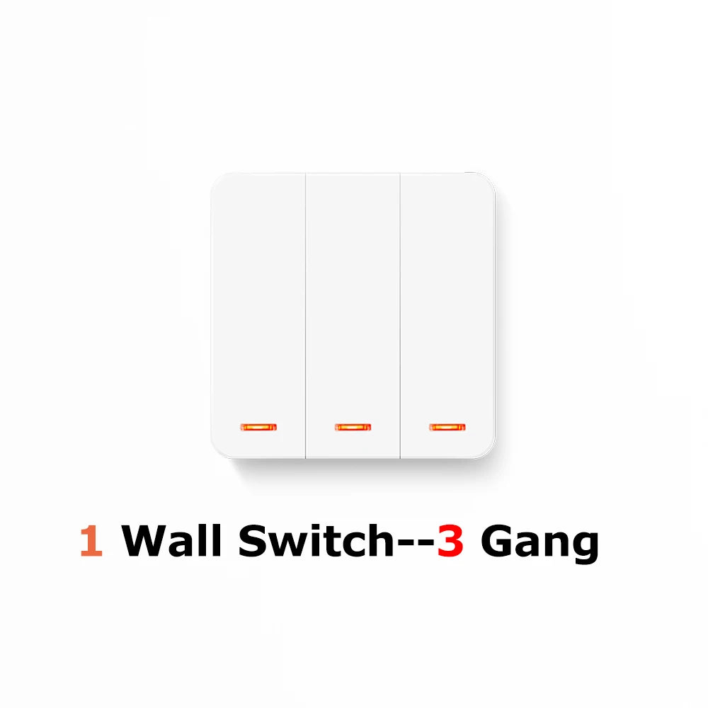 433MHz Smart Light Switch AC 110V 220V Receiver and 1/2/3Gang 86 Wireless Push Button Switch Transmit 50m for Home Improvement