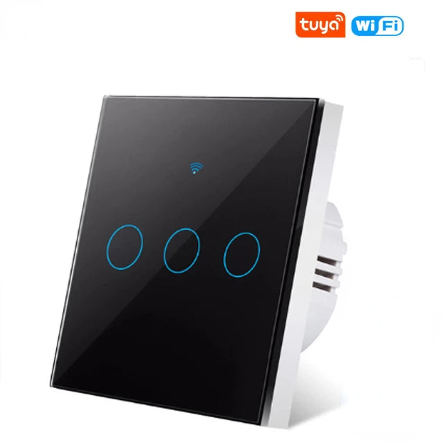 Tuya WiFi Smart Touch Switch EU Two Wiring Methods LED 1/2/3Gang Wall Light Switches Smart Life Home Via Alexa Google Home