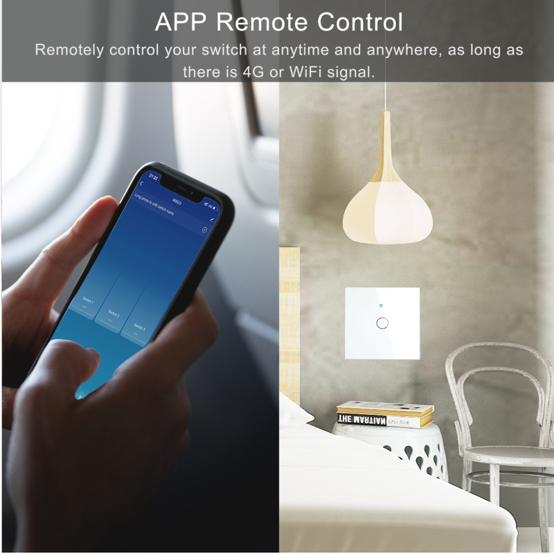 Tuya WiFi Smart Touch Switch EU Two Wiring Methods LED 1/2/3Gang Wall Light Switches Smart Life Home Via Alexa Google Home