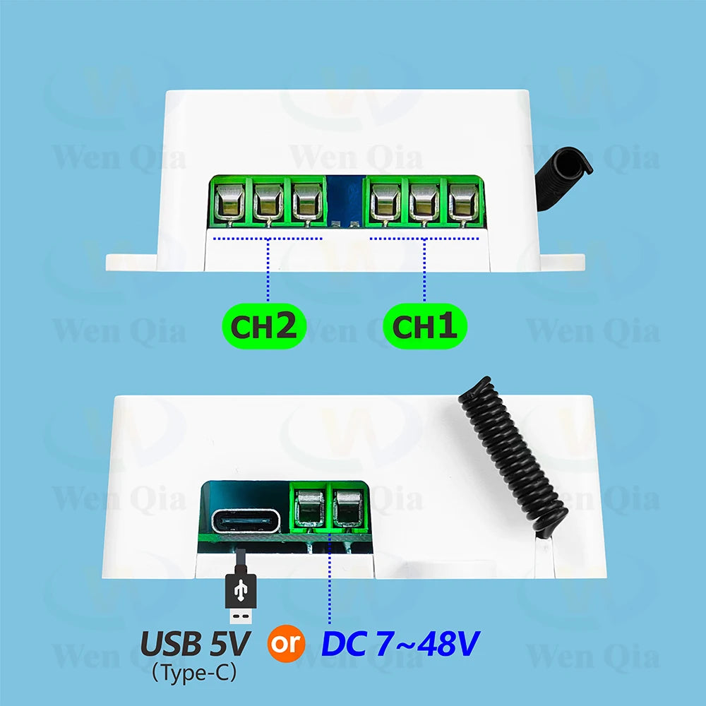 2CH Smart Light Switch Tuya,WiFi & RF Remote Control Module,USB 5V DC 12V 24V 48V,work with Alexa Google Home,for Lamp Fan Motor