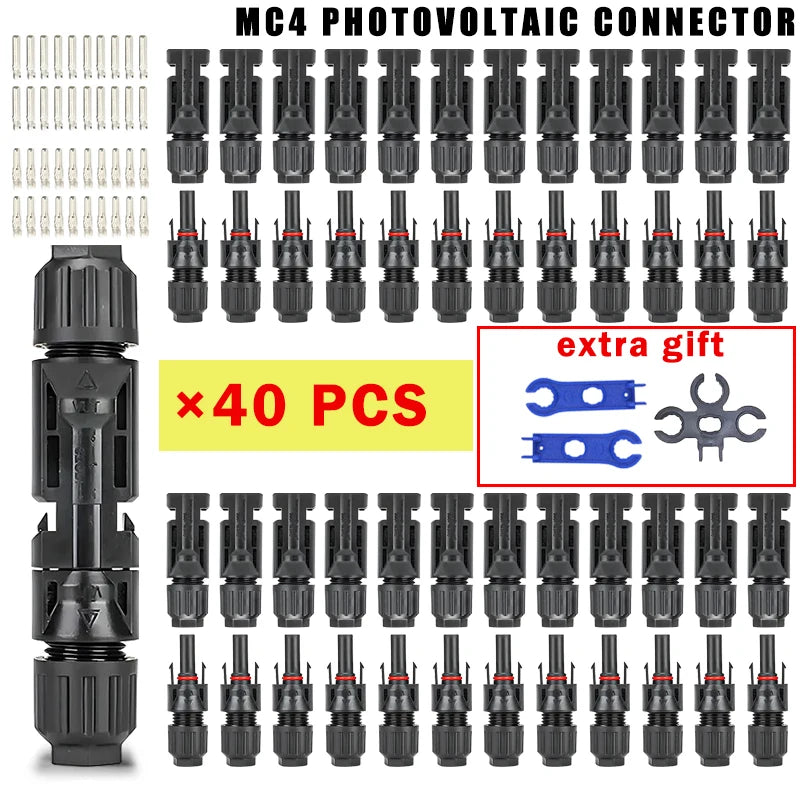 400/200/100/40/20/10 Pcs Photovoltaic Solar Connector 1000V30A Wholesale Panel Connectors Kit for PV/MC Cable 2.5/4/6mm²