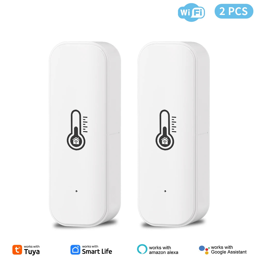 1~10PCS Tuya WiFi Temperature and Humidity Sensor Remote Monitor For Smart Home Work with Alexa Google Assistant