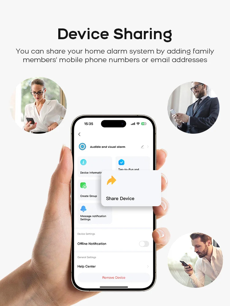 Tuya Smart Life App WiFi Smart Home  Alarm System Kit Wireless 433MHz Door Sensor Siren for Garage Office Security  Protection