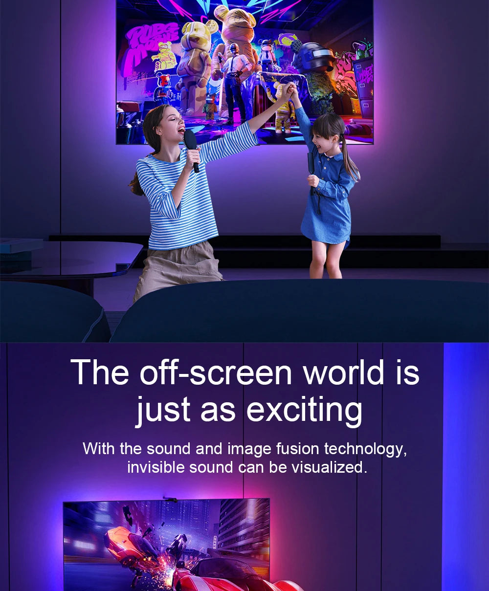 Immersion TV Backlights with Camera, Smart Ambient TV Strip Light RGB Synchronization Ambient Led Strip Light Lamp Camera Room