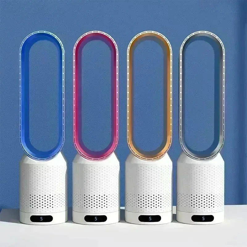 Smart Bladeless Fan with Remote Control 8 Gear Wind Speed Intelligent Timing 90° Oscillating Quiet Cooling Fan for Home Office