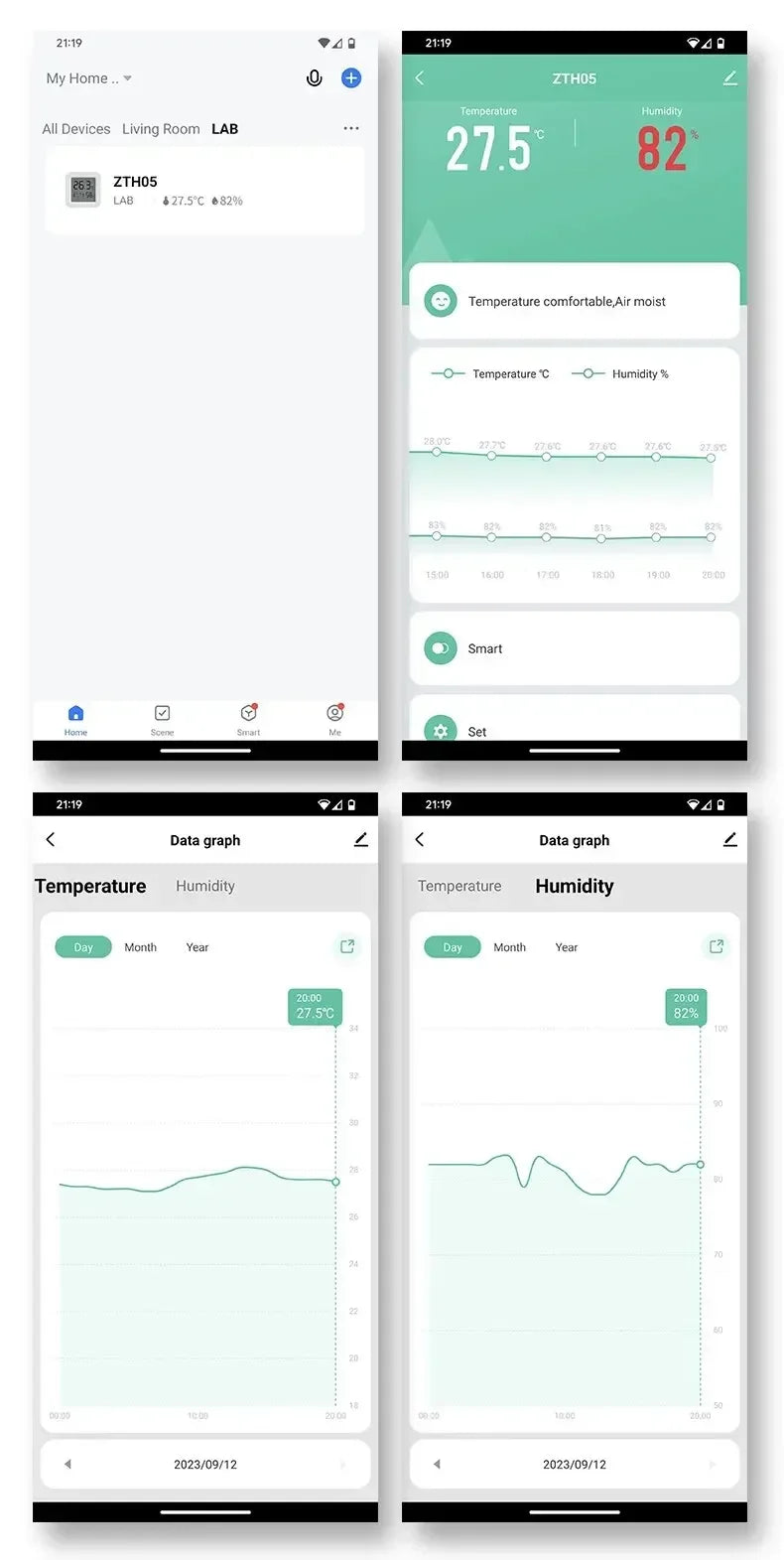 Tuya Zigbee2MQTT Thermometer Hygrometer Sensor Temperature Humidity Sensor Require Hub work with Tuya Smart Alexa Yandex ZHA