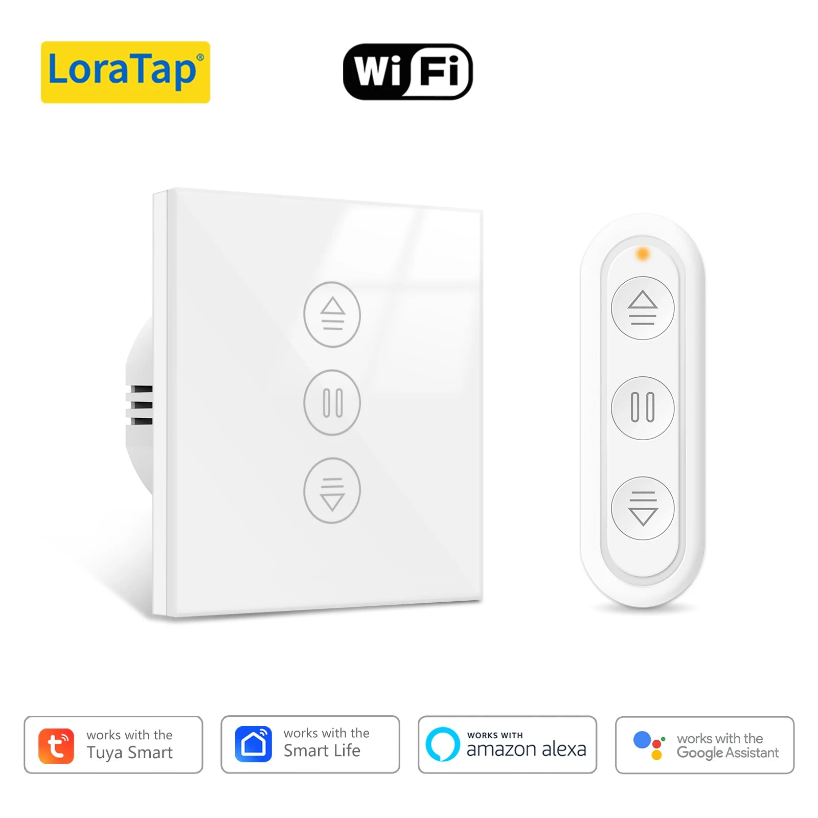 LoraTap Tuya Roller Shutter Touch Panel Switch Smart Life App Remote Progress Bar Settings Voice Control via Google Home Alexa