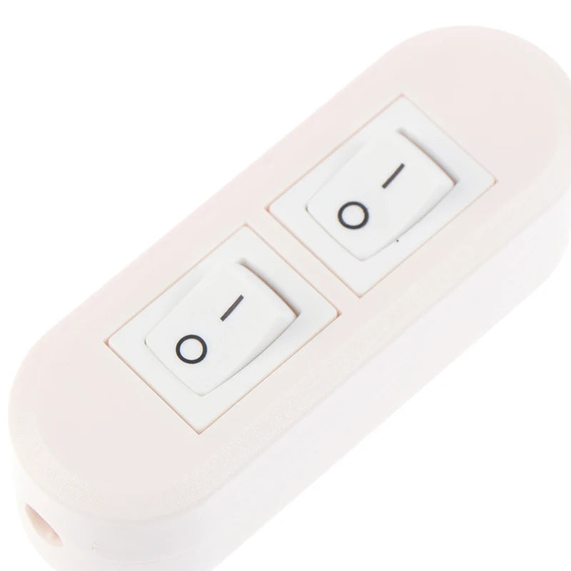 Inline Cord Switch AC 250V 10A Duplex On/Off Feed-Through For Bedroom Table Lamp Desk Light Two-button Boat Shape Switch