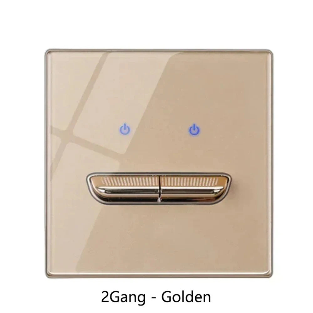 Glass Touch Switch Tempered Crystal Panel 1/2/3/4 Gang Wall Light Switches Sensitive LED Backlight Metal Push Button 110V 220V