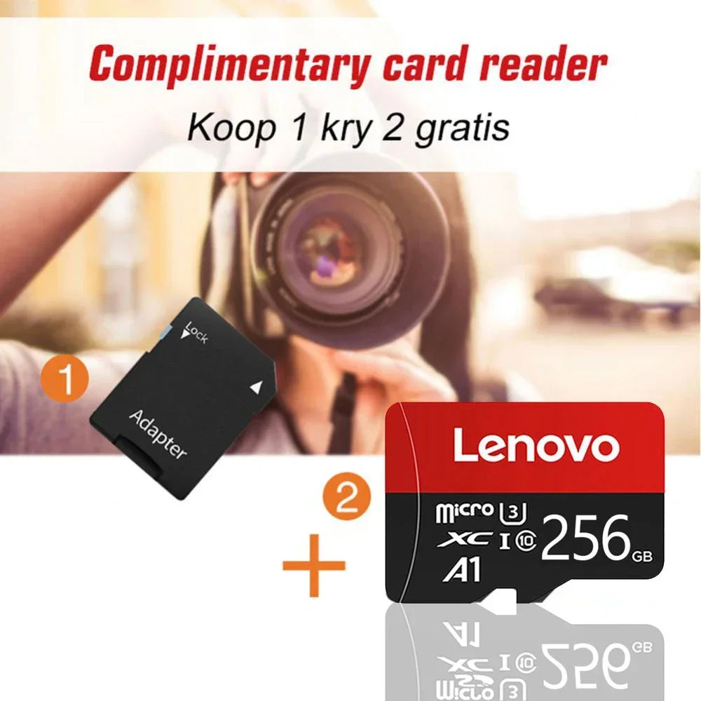 Lenovo 1TB Memory Micro Card Class 10 High Speed 4K Video TF Flash SD Cards 2TB 1TB 256GB 128GB TF Card for Phones Camera Drone
