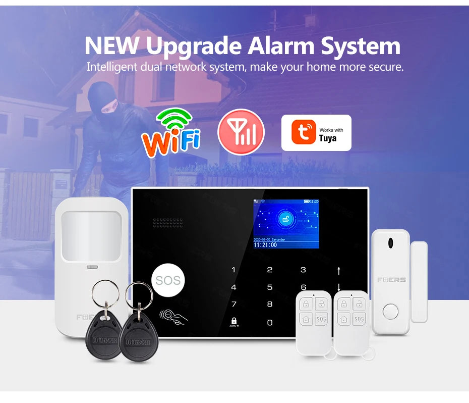 KERUI G30 Alarm System for Home WIFI GSM Security Alarm Panel with Temperature and Humidity Display Work Alexa Tuya Smart App