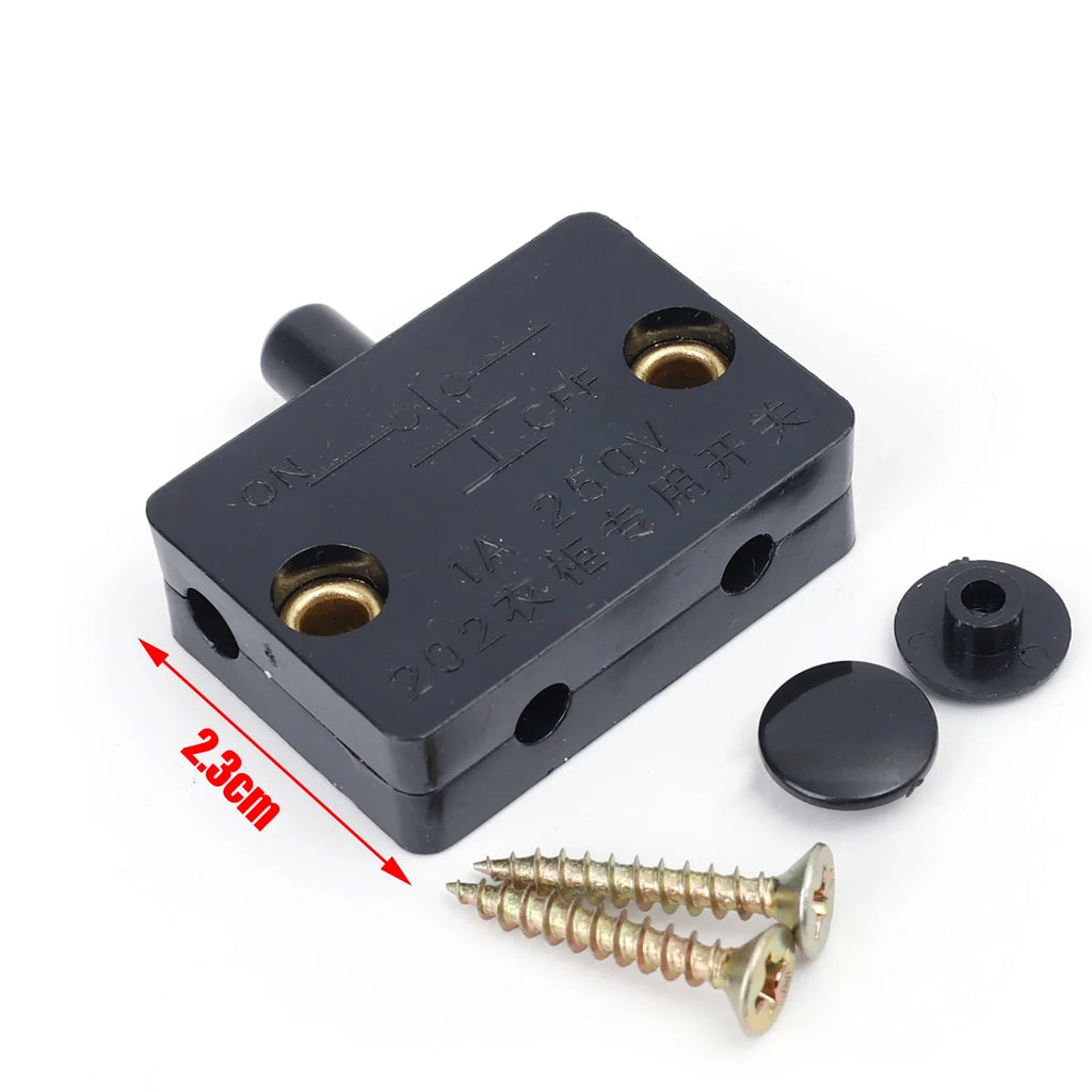 Wholesale Automatic Reset Cabinet Light Control Switch Wardrobe Closet Pantry White Black Normally Closed Lamp On Off Switch