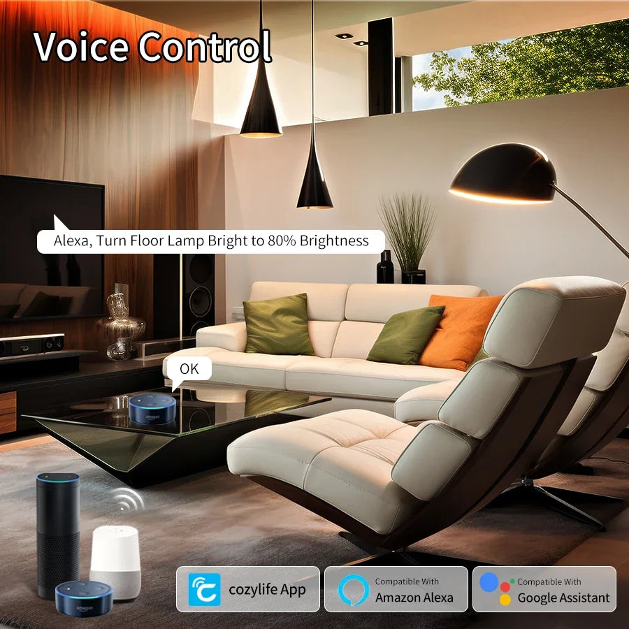 E27 WiFi Smart LED Light Bulbs 12W 15W 20W LED Lamp Dimmable Cozylife APP Control Home Lighting Support Alexa Google Assistant
