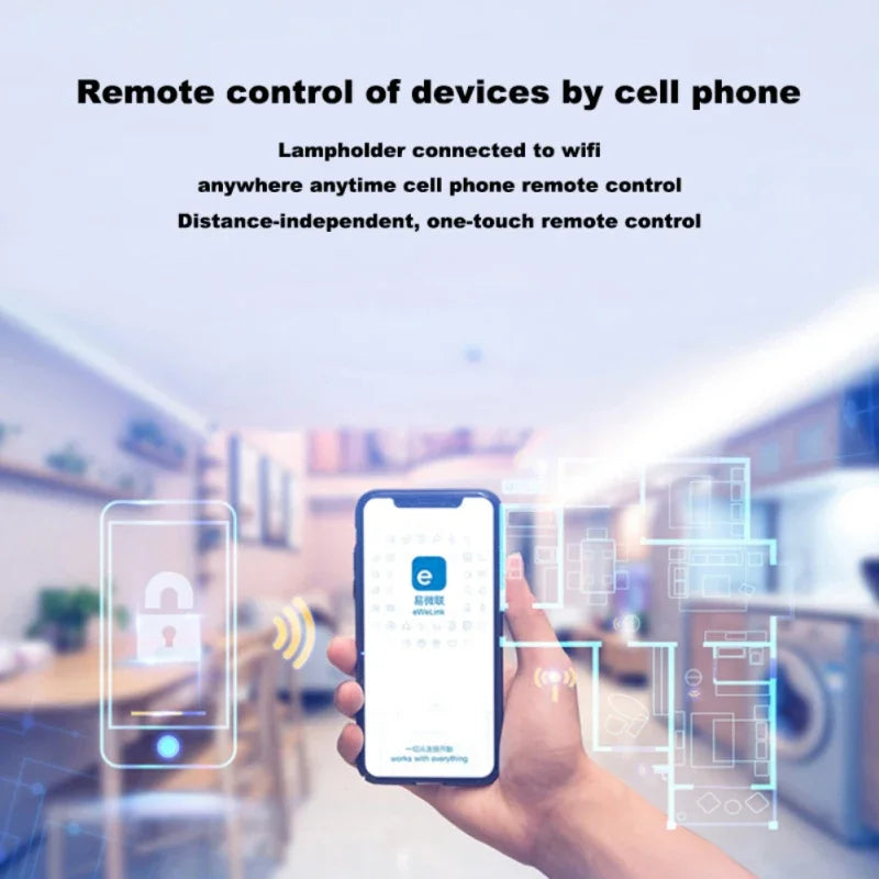 Ewelink E27 Wifi Lamp Holder Smart Socket For Led night Light Nozzle Bulb Adapter Work With Alexa Google Home Voice Control