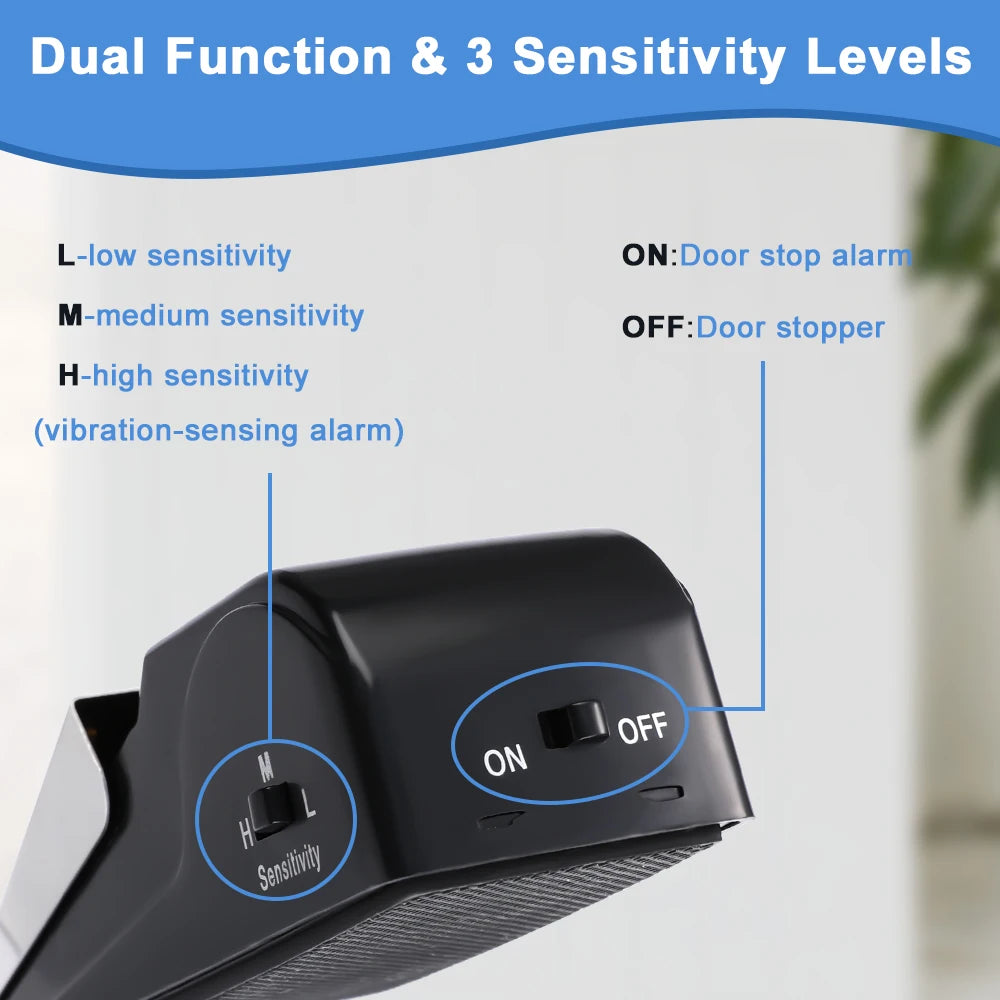 1/2Pcs 120DB Portable Wireless Door Stop Alarm Home Security System Siren Sound Burglar Intruder Alert for Travel