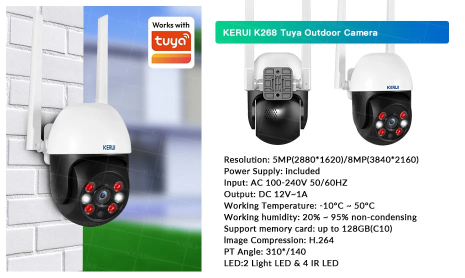 KERUI 4G/WiFi GSM Home Alarm with 7-inch IPS Large Touch Screen Panel Works with Tuya Wireless Security Alarm System Burglar