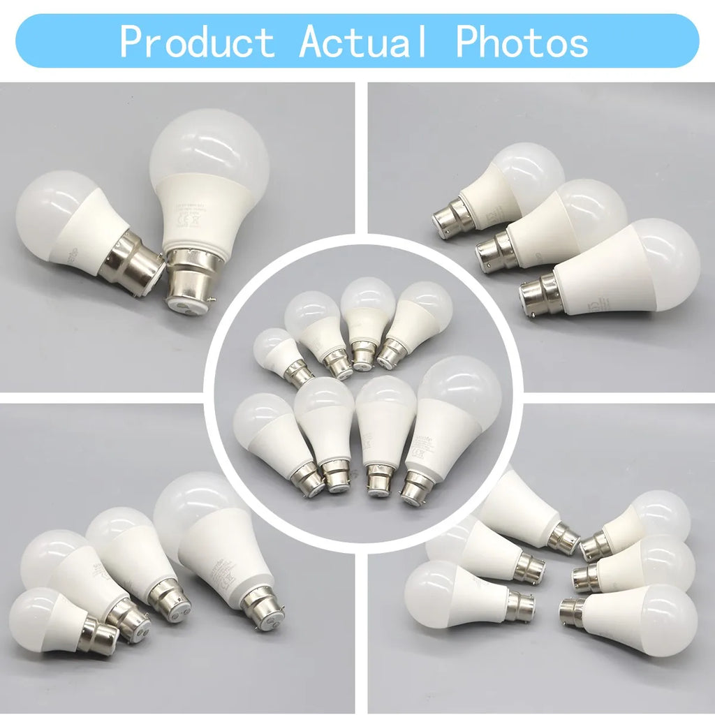 4PCS LED Bulb B22 Lamps 80-100LM/W 3W 8W 9W 12W 15W 18W 24W AC 220V 240V Lampada Light Bulbs LivingRoom Home Indoor LED Bombilla
