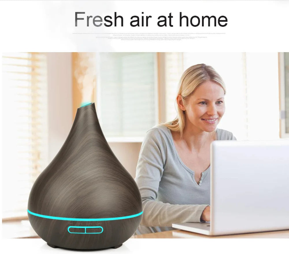 Smart WiFi Wooden Essential Oil Diffuser Air Humidifier Voice Control Humificador For Bedroom Home Plants Support HomeKit