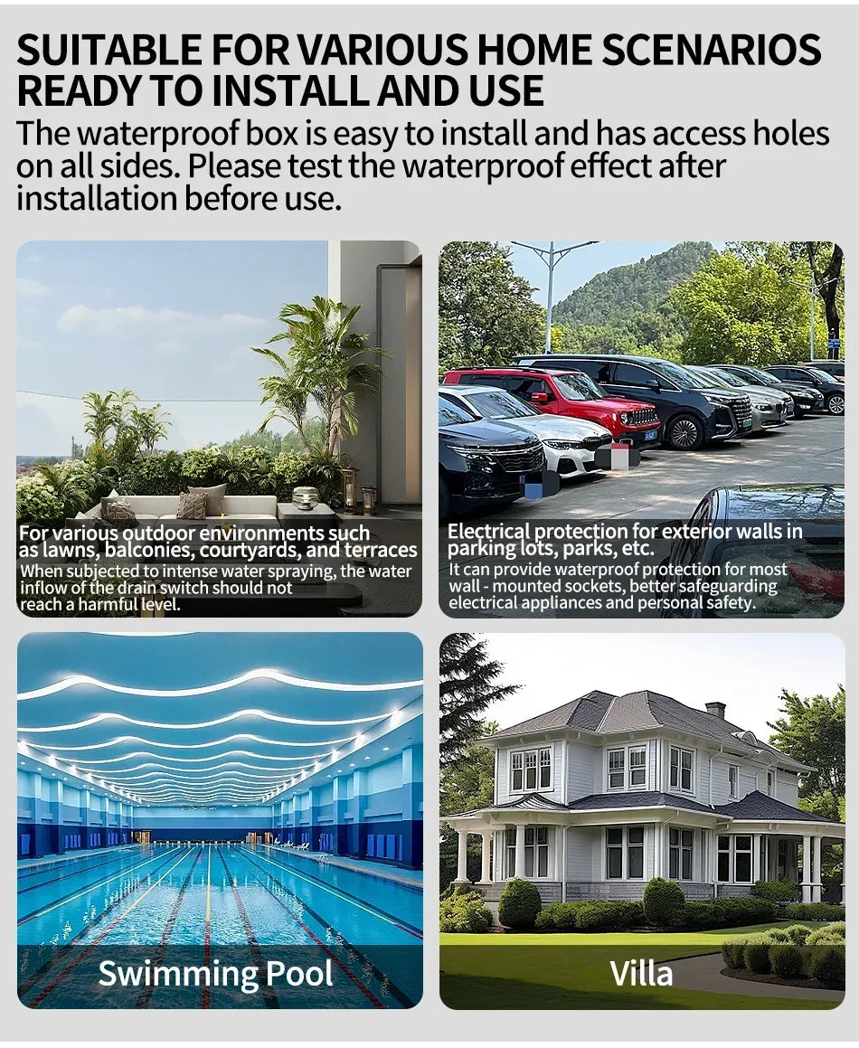 IP66 Rated Outdoor Wall Switch - 16A Weatherproof Push Button, 1/2/3 Gang for Home, Garden & Exterior Electrical Applications