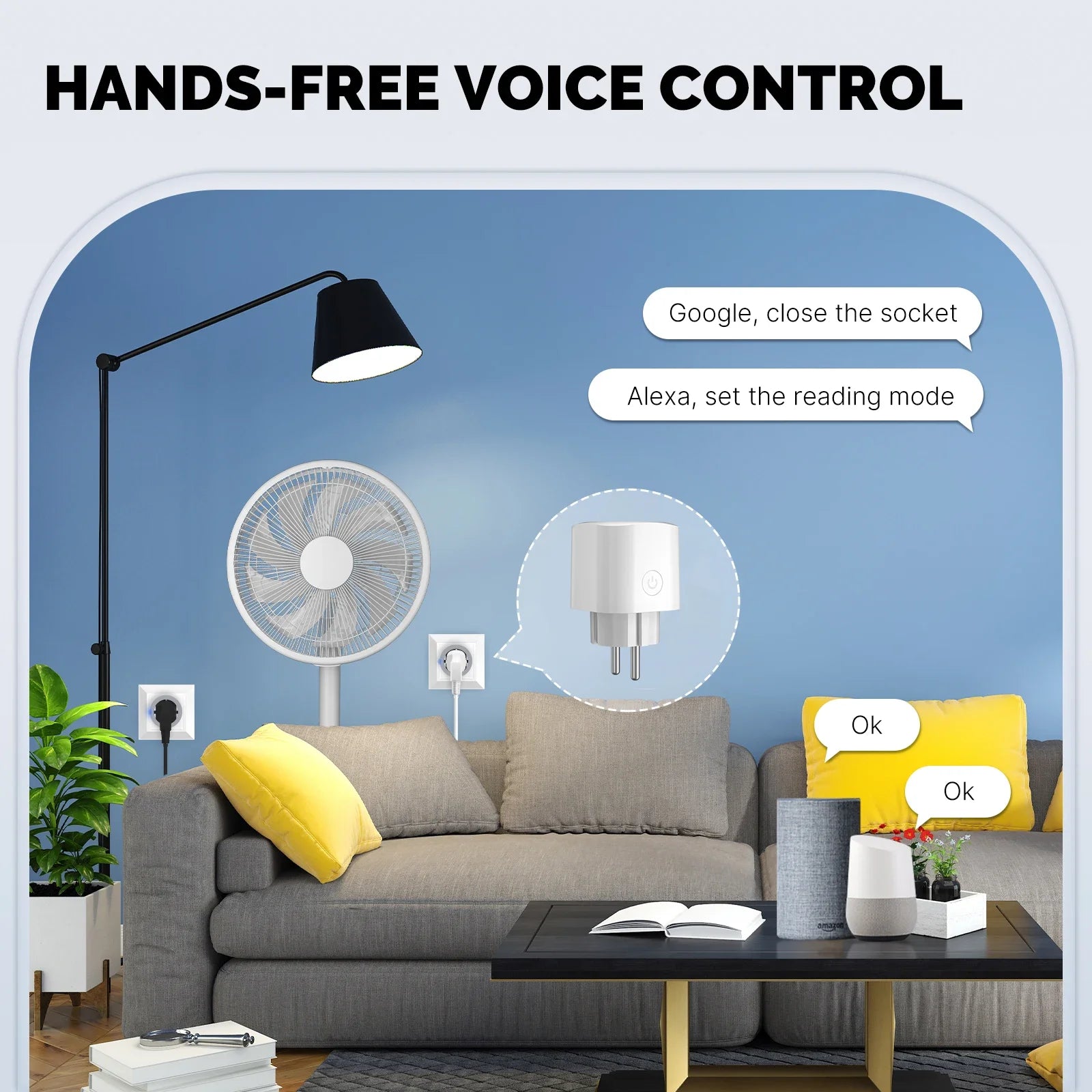JSPTEC Smart EU Plug Matter WiFi Socket 16A Timer Outlet Support  Apple Homekit with Google Home Alexa