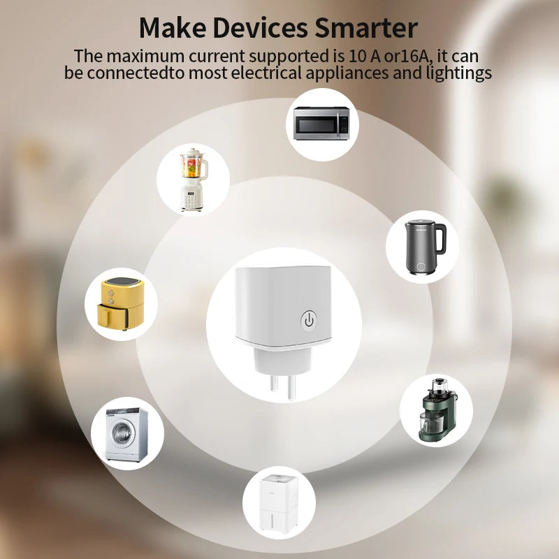 HIMOJO Tuya WIFI + Bluetooth Smart Socket FR Plug Smart Life App Timer Goolge Alexa Voice Control Power Monitor Switch Outlets