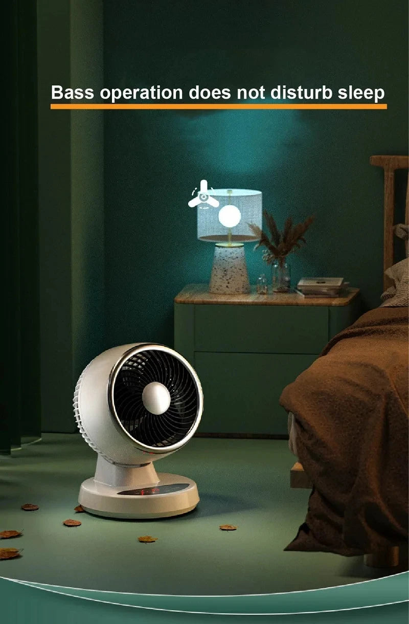 USB Smart Air Circulation Fan Electric Fan Floor Fan Silent Desktop Turbine Dormitory 3 Gear Cooling Timed Electric Fan Summer
