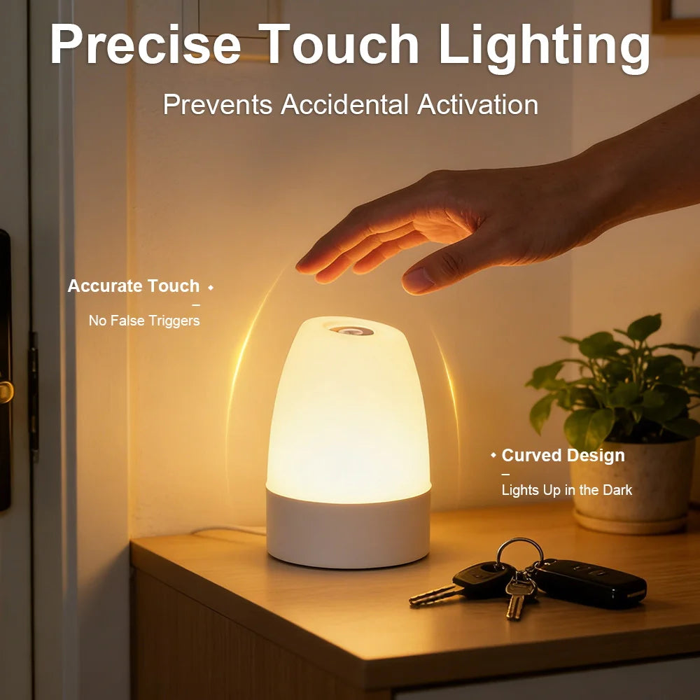 Touch Night Light Rechargeable Type-CDimmable Table Lamp for Living Room Bedroom Remote Control Decor 3 Colors Night Lamp 2W
