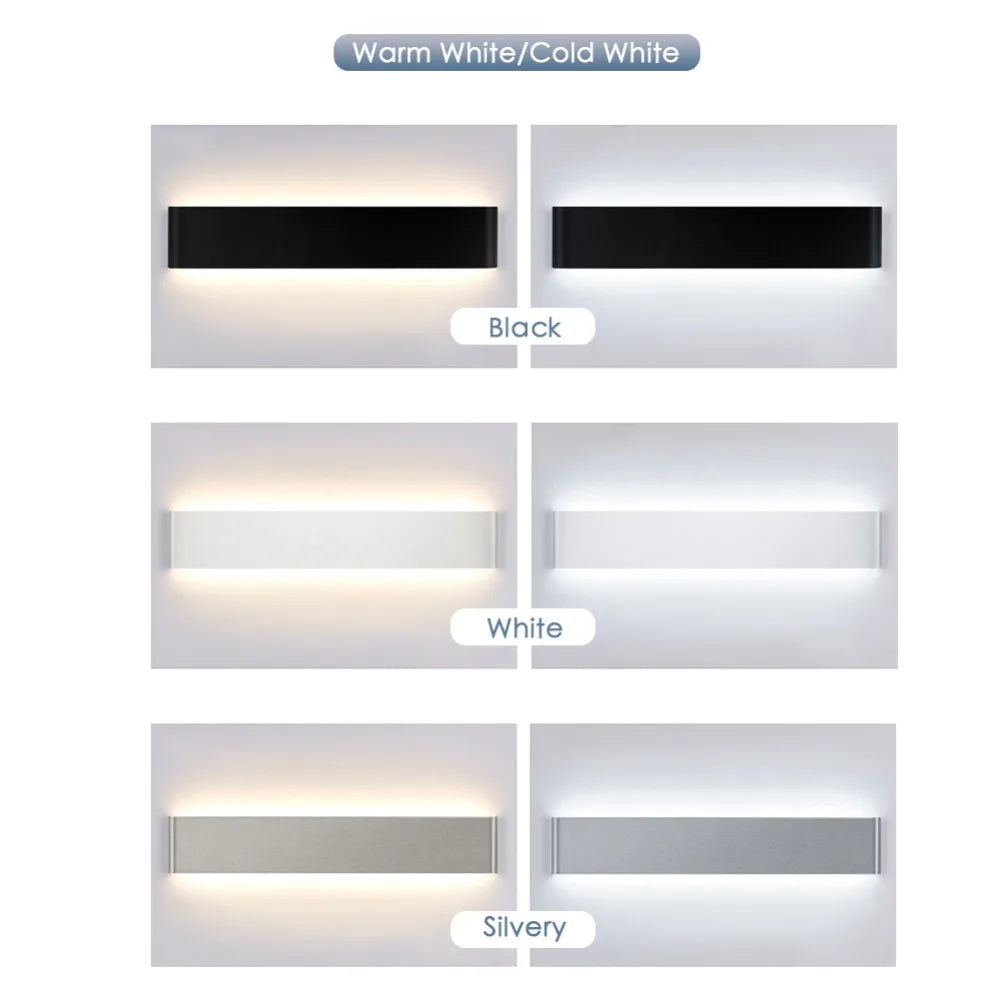 Modern LED Wall Lamp Dimmable 110/220V Indoor Light Fixture Wall Sconces Stair Bedroom Bedside Living Room Home Hallway Lighting