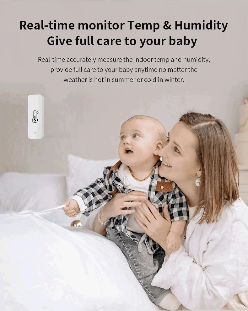 Zigbee/WIFI Tuya Smart Temperature Humidity Sensor Thermometer Hygrometer APP Remote Alarm Zigbee2Mqtt Google Assistant Alice