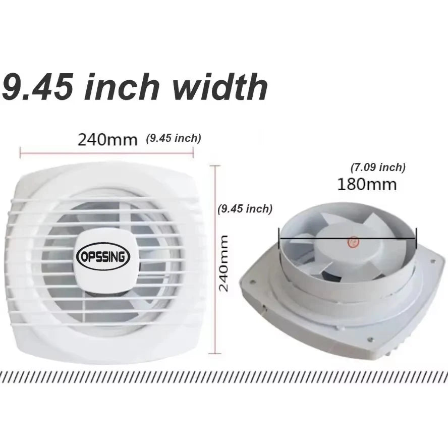 220V 4/6/7inch 110/150/180mm silence Ventilating Strong Exhaust Extractor Fan for Window Wall Bathroom Toilet Kitchen Mounted