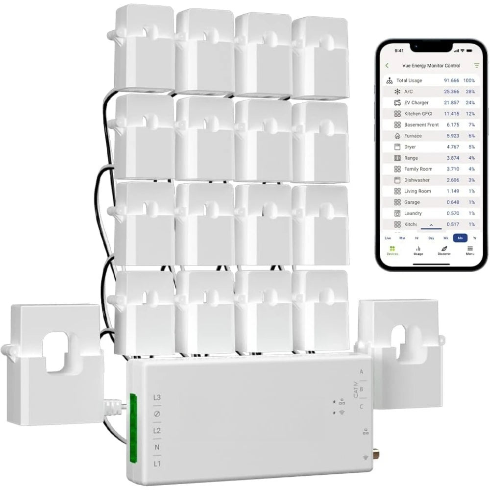 US Shipping Home Energy Monitor Smart Automation Electricity Usage Power Consumption Meter Solar Net Metering UL