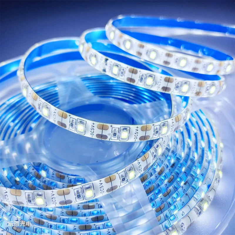DC 5V USB LED Strip Lights - 2835 SMD Warm White/White, Flexible TV Backlighting, Home Decoration, DIY Lighting Tape