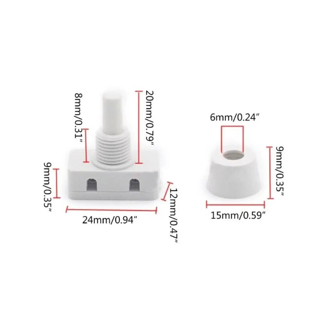 New AC250V ON Push Button Industrial Home Lamps Switch for Home Lamps Table Lamp Plastic Mini Power Switches Household Appliance