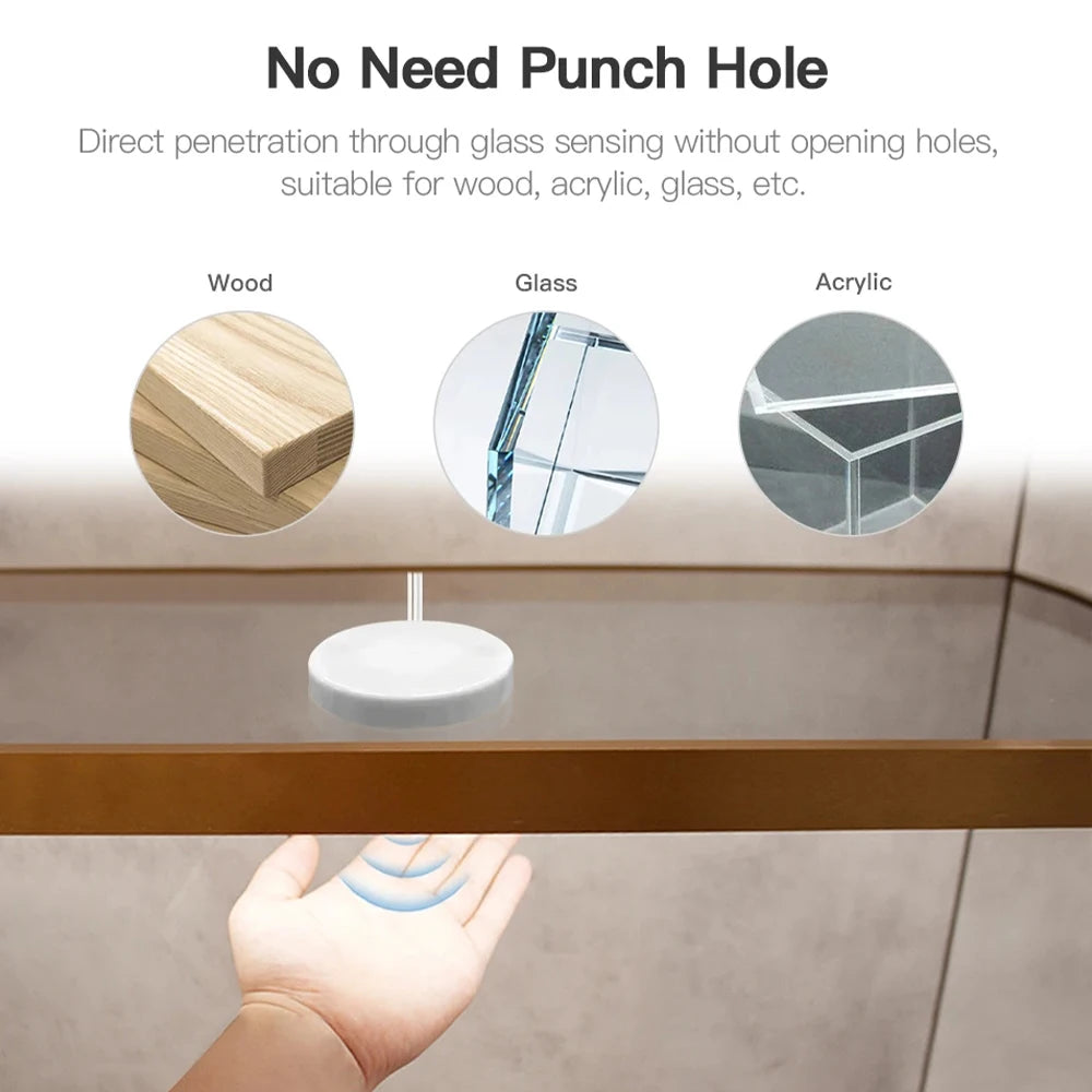 Penetrable 25mm Wood Touch Sensor LED Light Switch 5V 12V 24V 60W Hand Sweep Dimmable Touch Dimmer for Mirror Cabinet Shelf Lamp