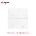 Tuya ZigBee 3.0 Smart Scene Switch Wireless Free Sticker Wall Scene Switch Push Button Battery Powered Transmitter Alexa