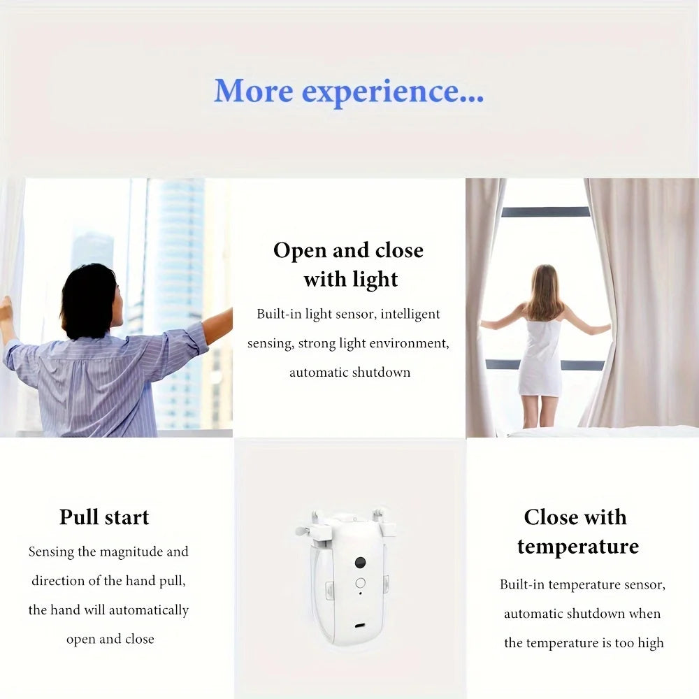 Smart curtain robot Works with Tuya WiFi /Bluetooth remote control Smart curtain controller App control  TU orbit Alexa Google