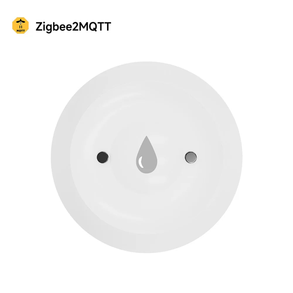Zigbee Water Flood Sensor Leak Detector Home Security Alarm Remote Monitor Works with Home Assistant Zigbee2MQTT