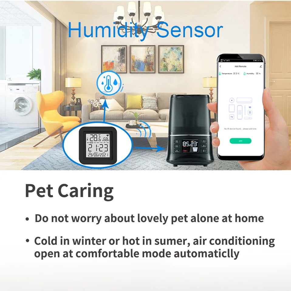 WiFi IR Remote With Temperature Humidity Sensor For Smart Home APP SmartLife Works with Alexa Google Home Yandex Alice