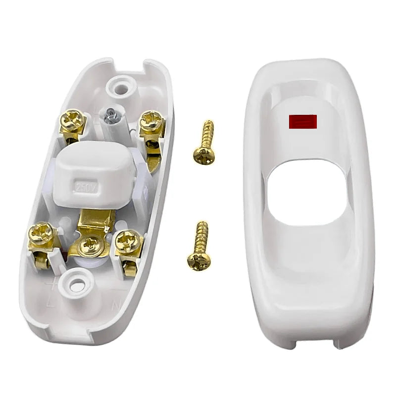 GW320 10A 250V In-Line On/Off Cord Switch rocker switch with Indicator light Bedside Switch with Light at the Middle for black