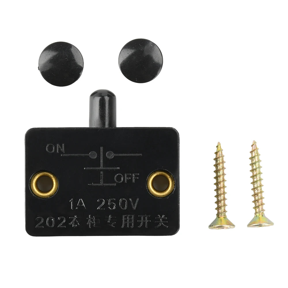 3/1Pcs 250V Automatic Reset Switch Press Touch Door Control Switch Suitable for Storage Cabinets Such as Wardrobes and Cabinets