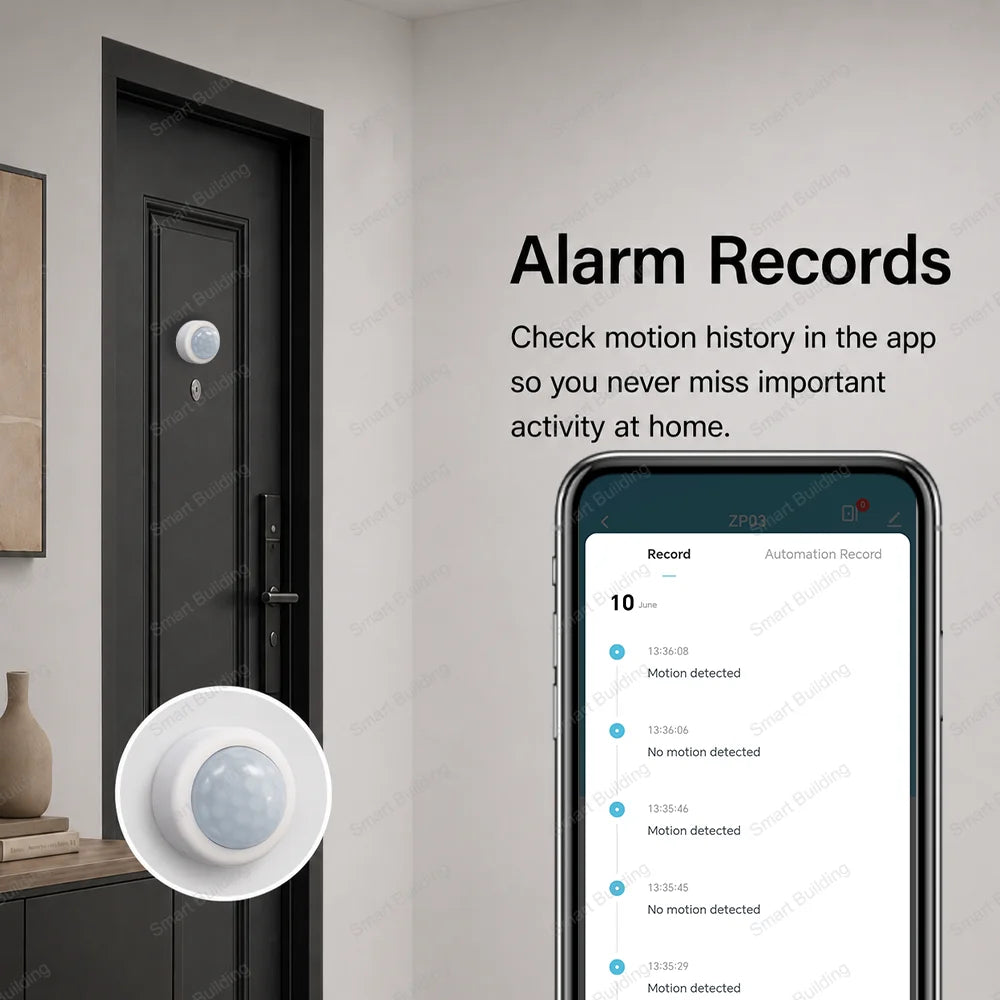 Tuya Zigbee Mini PIR Motion Sensor Human Motion Infrared Detector Security Alarm Work With Alexa Google Home ZHA Zigbee 2MQTT