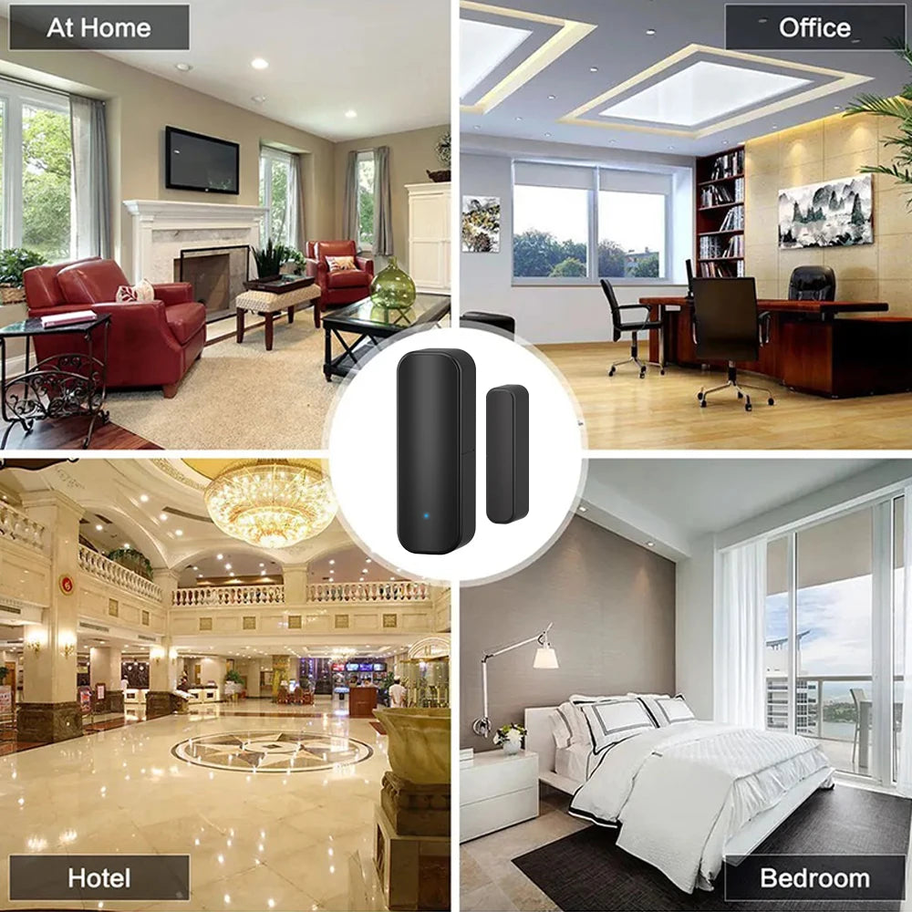 WiFi or Zigbee Door Sensor Tuya Smart Home Security Door Open Alert Sensor Window SensorAlarm System Voice Control